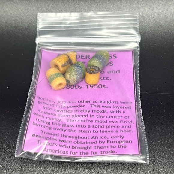 RARE Powder Glass Trade Beads Krobo Asante 1800s Vintage Fur Archeological Find - Picture 5 of 9